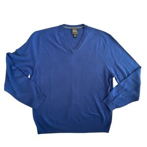 Jos. A. Bank traveler Royal Blue 100% merino wool V-Neck Sweater men’s Sz XXL
